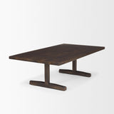 Viktor 55"L Dark Brown Solid Wood Coffee Table from Mercana - Luna Furniture