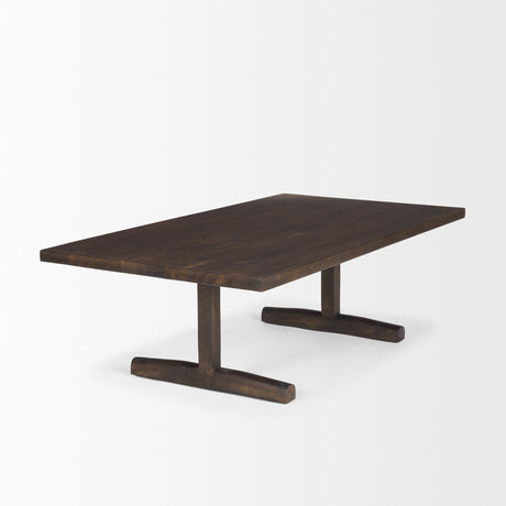 Viktor 55"L Dark Brown Solid Wood Coffee Table from Mercana - Luna Furniture