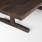 Viktor 55"L Dark Brown Solid Wood Coffee Table from Mercana - Luna Furniture