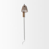 Kiley 28.0L x 7.0W x 15.6H Brown Woven Shade W/Black Metal Wall Sconce from Mercana - Luna Furniture