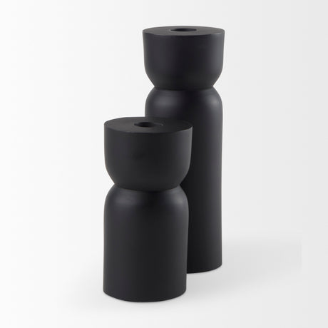 Malta Small Black Metal Candle Holder from Mercana - Luna Furniture