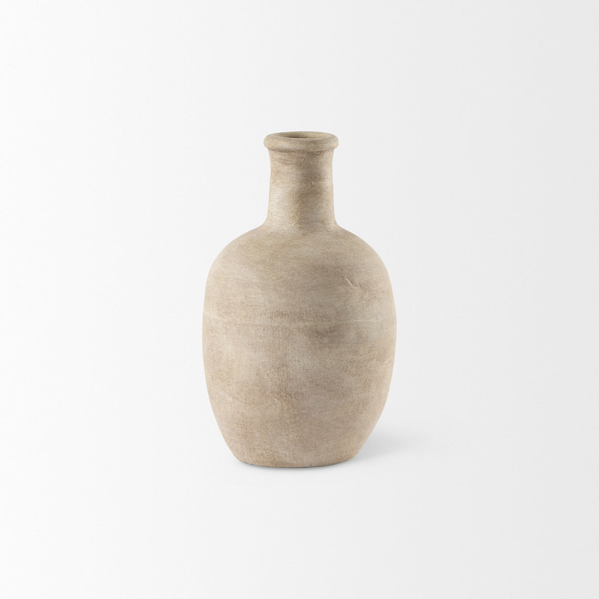 Zenni 5.3L x 5.3W x 9.3H Warm Beige Ceramic Vase from Mercana - Luna Furniture