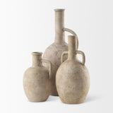 Zenni 5.3L x 5.3W x 9.3H Warm Beige Ceramic Vase from Mercana - Luna Furniture