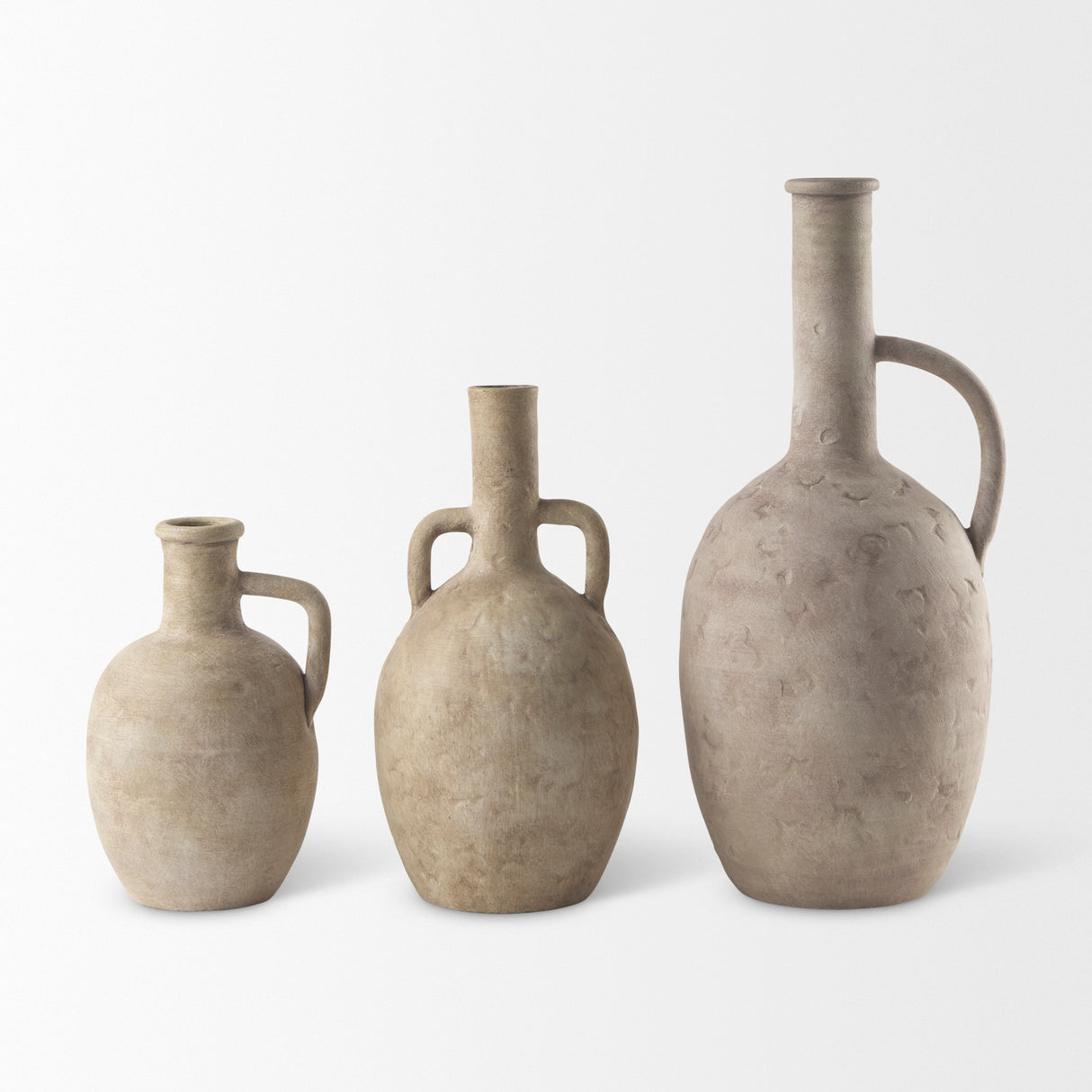 Zenni 6.1L x 6.1W x 12.0H Warm Beige Ceramic Vase from Mercana - Luna Furniture