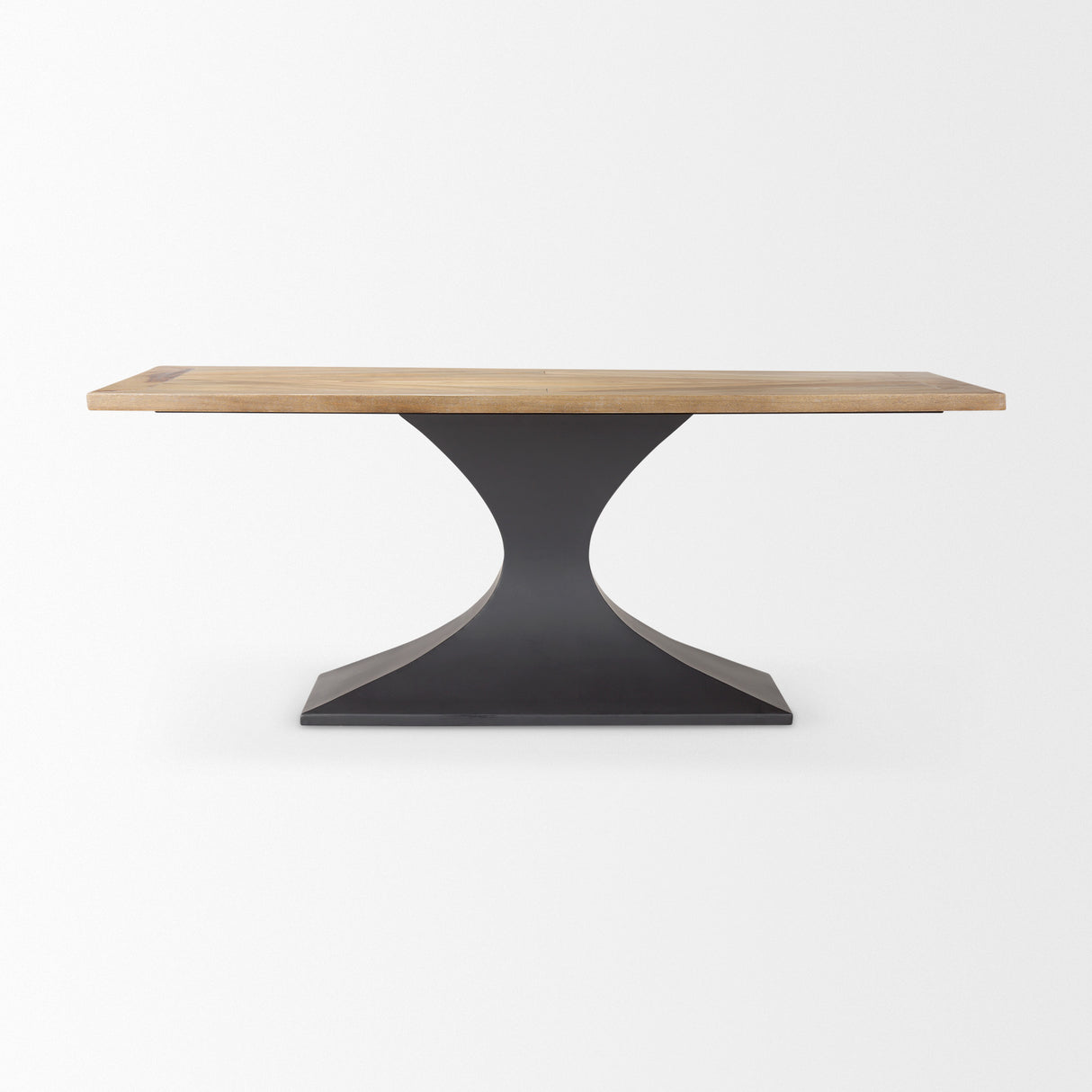 Maxton Light Brown Wood w/ Dark Gunmetal Iron Metal Dining Table from Mercana - Luna Furniture