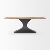 Maxton Light Brown Wood w/ Dark Gunmetal Iron Metal Dining Table from Mercana - Luna Furniture