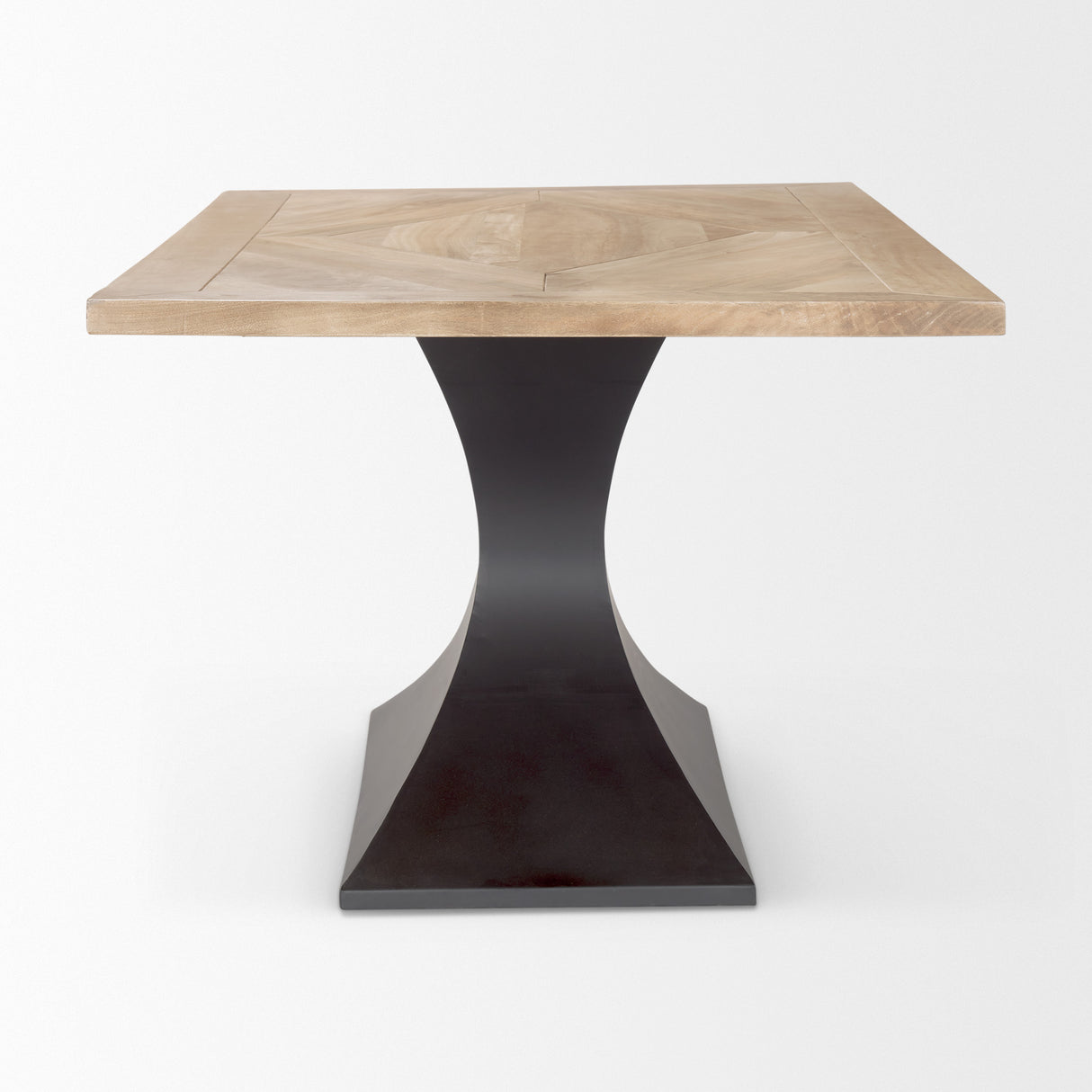 Maxton Light Brown Wood w/ Dark Gunmetal Iron Metal Dining Table from Mercana - Luna Furniture