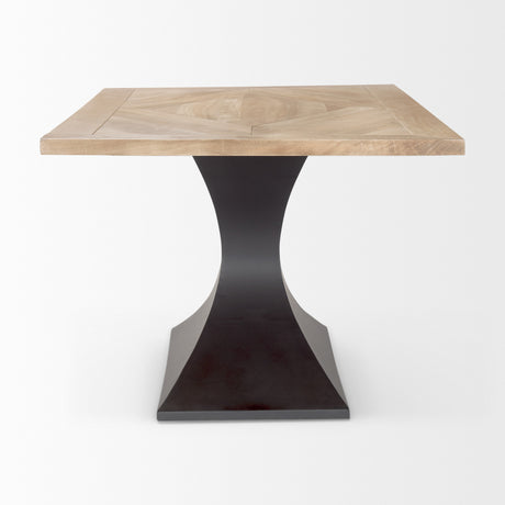 Maxton Light Brown Wood w/ Dark Gunmetal Iron Metal Dining Table from Mercana - Luna Furniture