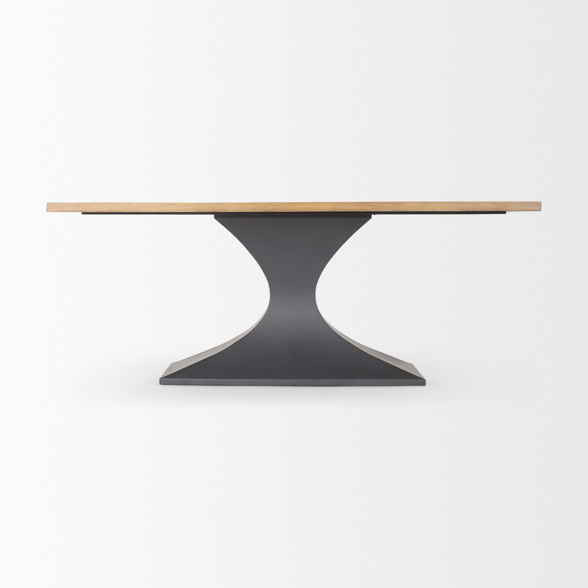 Maxton Light Brown Wood w/ Dark Gunmetal Iron Metal Dining Table from Mercana - Luna Furniture