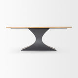 Maxton Light Brown Wood w/ Dark Gunmetal Iron Metal Dining Table from Mercana - Luna Furniture