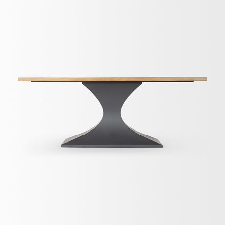 Maxton Light Brown Wood w/ Dark Gunmetal Iron Metal Dining Table from Mercana - Luna Furniture
