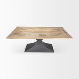 Maxton Light Brown Wood w/ Dark Gunmetal Iron Metal Dining Table from Mercana - Luna Furniture