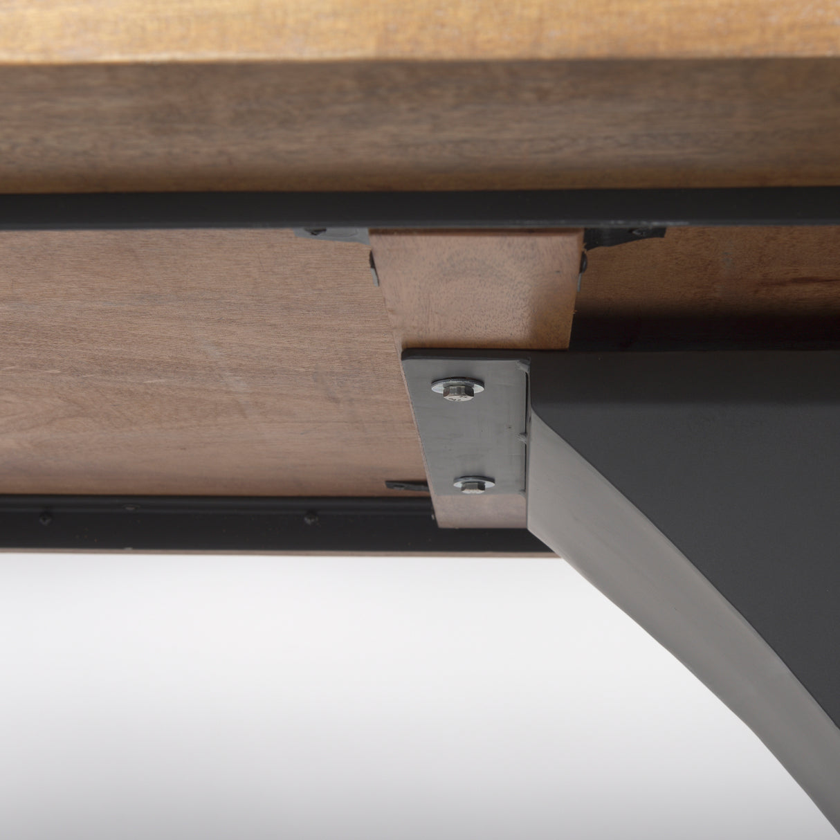 Maxton Light Brown Wood w/ Dark Gunmetal Iron Metal Dining Table from Mercana - Luna Furniture