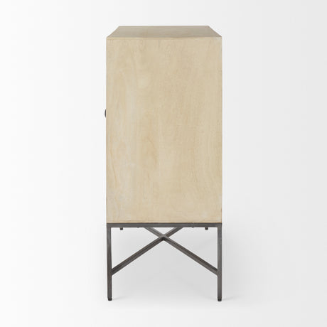 Hogarth 36.0L x 16.0W x 34.0H 2 Door Blonde Wood Accent Cabinet from Mercana - Luna Furniture