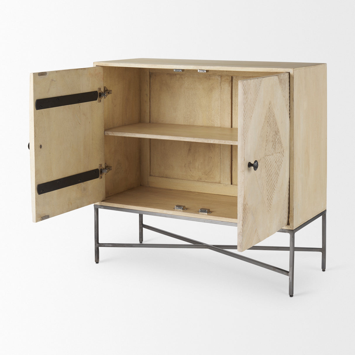 Hogarth 36.0L x 16.0W x 34.0H 2 Door Blonde Wood Accent Cabinet from Mercana - Luna Furniture