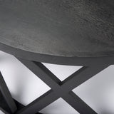 Forsey 28.0L x 45.3W x 18.0H Black Solid Wood Round Coffee Table from Mercana - Luna Furniture