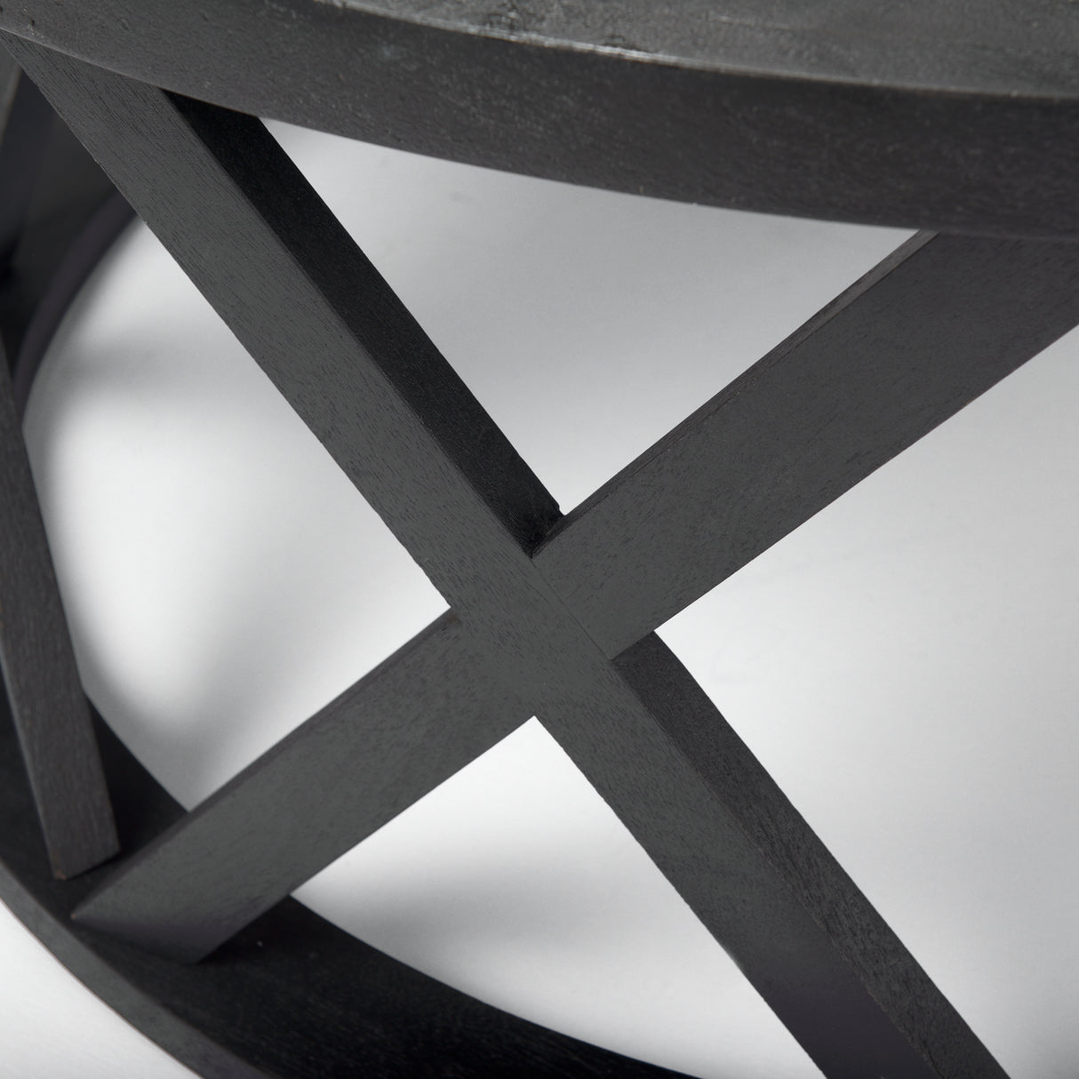 Forsey 28.0L x 45.3W x 18.0H Black Solid Wood Round Coffee Table from Mercana - Luna Furniture