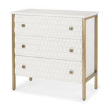 Savannah White Fir Veneer w/ Gold Metal 3-Drawer Accent Cabinet from Mercana - Luna Furniture