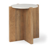 Bianca Wood and Marble Accent Table from Mercana - Luna Furniture