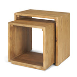 Alanna 22.0L x 15.0W x 22.0H Set of 2 Brown Wood Nesting Accent Tables from Mercana - Luna Furniture