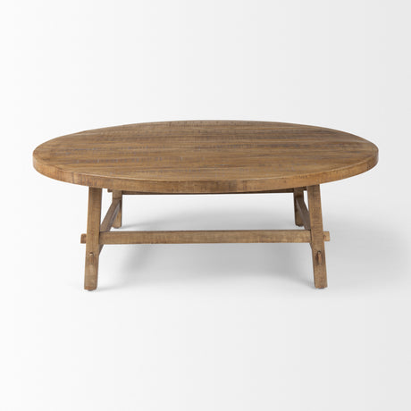 Rosie 48.0L x 48.0W x 16.0H Round Medium Brown Wood Coffee Table from Mercana - Luna Furniture