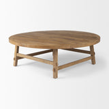 Rosie 48.0L x 48.0W x 16.0H Round Medium Brown Wood Coffee Table from Mercana - Luna Furniture