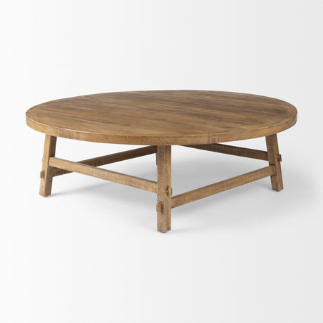 Rosie 48.0L x 48.0W x 16.0H Round Medium Brown Wood Coffee Table from Mercana - Luna Furniture