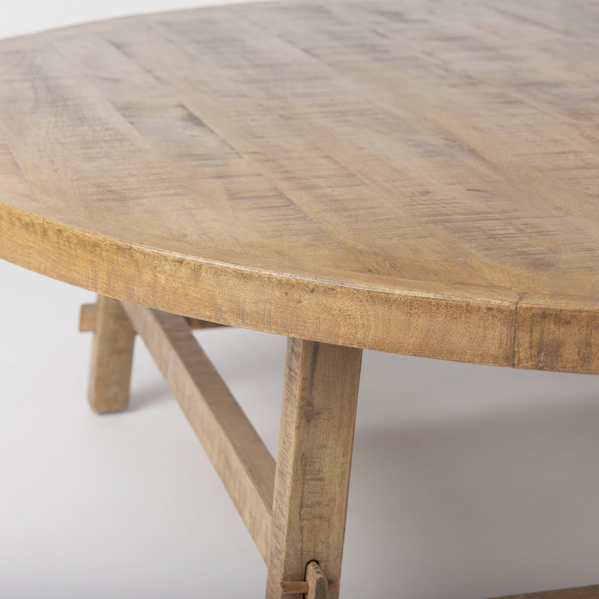 Rosie 48.0L x 48.0W x 16.0H Round Medium Brown Wood Coffee Table from Mercana - Luna Furniture