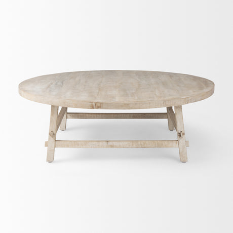 Rosie 48.0L x 48.0W x 16.0H Round Blonde Wood Coffee Table from Mercana - Luna Furniture