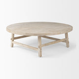 Rosie 48.0L x 48.0W x 16.0H Round Blonde Wood Coffee Table from Mercana - Luna Furniture