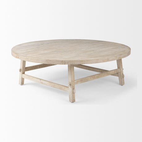 Rosie 48.0L x 48.0W x 16.0H Round Blonde Wood Coffee Table from Mercana - Luna Furniture