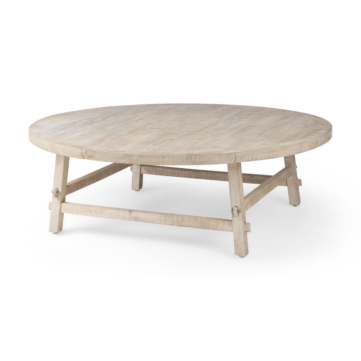 Rosie 48.0L x 48.0W x 16.0H Round Blonde Wood Coffee Table from Mercana - Luna Furniture