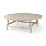Rosie 48.0L x 48.0W x 16.0H Round Blonde Wood Coffee Table from Mercana - Luna Furniture