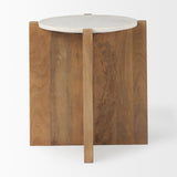 Bianca Wood and Marble Accent Table from Mercana - Luna Furniture