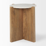 Bianca Wood and Marble Accent Table from Mercana - Luna Furniture