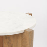 Bianca Wood and Marble Accent Table from Mercana - Luna Furniture