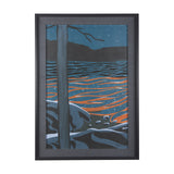 Sea bay at night I by Mercana Studio a Hand Embellished Textured Framed Art Print from Mercana - Luna Furniture
