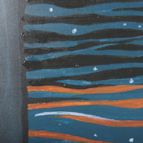 Sea bay at night I by Mercana Studio a Hand Embellished Textured Framed Art Print from Mercana - Luna Furniture