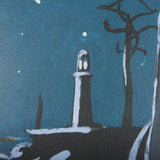 Sea bay at night III by Mercana Studio a Hand Embellished Textured Framed Art Print from Mercana - Luna Furniture