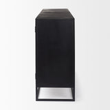 Sloan 80.0L x 17.0W x 36.0H Black Wood W/Black Metal Frame Sideboard from Mercana - Luna Furniture