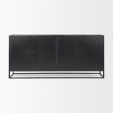 Sloan 80.0L x 17.0W x 36.0H Black Wood W/Black Metal Frame Sideboard from Mercana - Luna Furniture