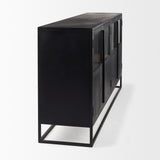 Sloan 80.0L x 17.0W x 36.0H Black Wood W/Black Metal Frame Sideboard from Mercana - Luna Furniture