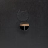 Sloan 80.0L x 17.0W x 36.0H Black Wood W/Black Metal Frame Sideboard from Mercana - Luna Furniture