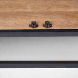 Sloan 80.0L x 17.0W x 36.0H Black Wood W/Black Metal Frame Sideboard from Mercana - Luna Furniture