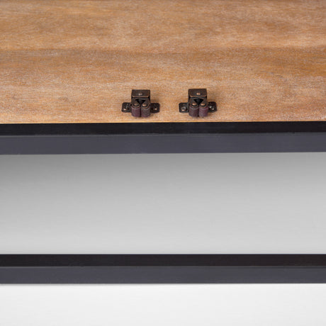Sloan 80.0L x 17.0W x 36.0H Black Wood W/Black Metal Frame Sideboard from Mercana - Luna Furniture