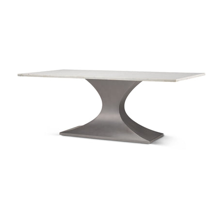 Maxton 79.0L x 39.0W x 30.0H Marble Top w/ Gunmetal Base Dining Table from Mercana - Luna Furniture