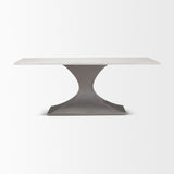 Maxton 79.0L x 39.0W x 30.0H Marble Top w/ Gunmetal Base Dining Table from Mercana - Luna Furniture