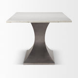 Maxton 79.0L x 39.0W x 30.0H Marble Top w/ Gunmetal Base Dining Table from Mercana - Luna Furniture