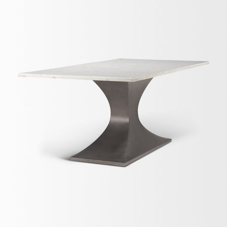 Maxton 79.0L x 39.0W x 30.0H Marble Top w/ Gunmetal Base Dining Table from Mercana - Luna Furniture