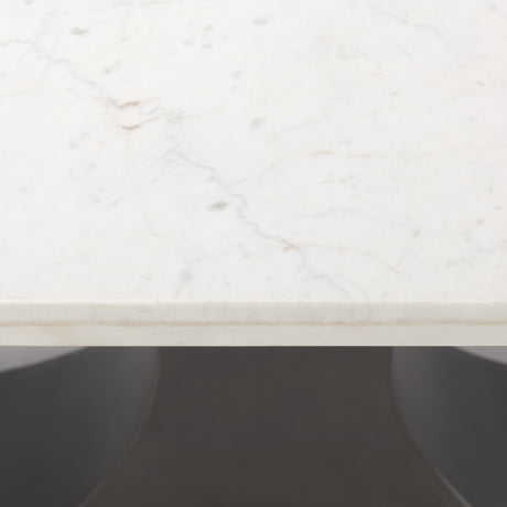 Maxton 79.0L x 39.0W x 30.0H Marble Top w/ Gunmetal Base Dining Table from Mercana - Luna Furniture